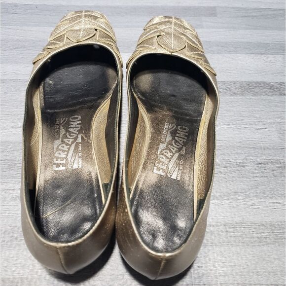 Salvatore Ferragamo Nappa Leather Tiglio Flats, - Picture 4 of 8